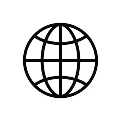 Global Network and World Connection Line Icon