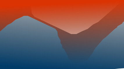 Abstract orange red and deep blue gradient background. Smooth color blend. Soft layered shapes. Minimal modern design. Subtle depth. Clean geometric abstract backdrop. Contemporary color transition te