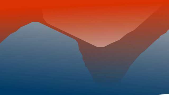 Abstract orange red and deep blue gradient background. Smooth color blend. Soft layered shapes. Minimal modern design. Subtle depth. Clean geometric abstract backdrop. Contemporary color transition te - Powered by Adobe