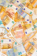 Colorful Euro Banknotes Scattered Across a Rich Cash Scene, European Currency Finance Concept