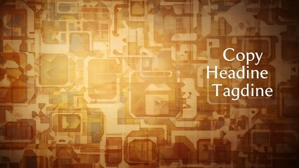 Abstract Brown Background with Geometric Shapes and Text Overlay Template