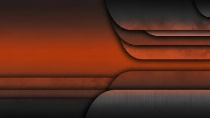 Abstract Orange and Gray Layered Background with Rounded Geometric Shapes and Subtle Texture for Modern Design Presentation