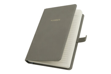 Gray planner notebook office isolated on a transparent background