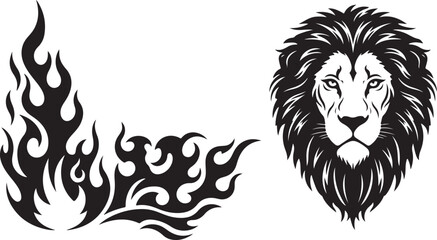 Obraz premium Tribal Lion Tattoo Design Vector Art