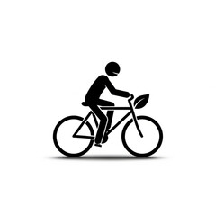 Obraz premium Cyclist rides a bicycle in a simple, monochromatic illustration, viewed from the side.