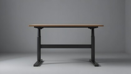 Fototapeta premium Modern ergonomic office desk with black metal frame