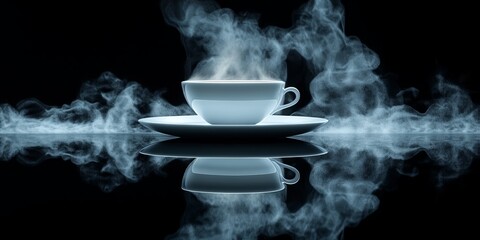 A Captivating Image of a Hot Cup of Coffee with Steam Rising, Perfect for Advertising and Promotion.