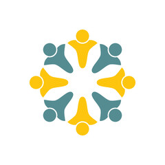 rotating successful people community logo design