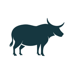 aggressive horned bull head logo design
