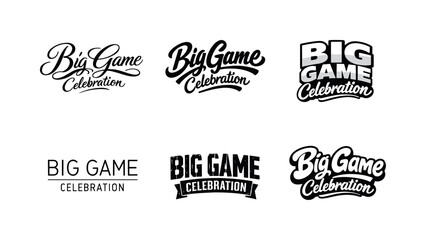 Fototapeta premium Creative Lettering Variations. Big game celebration. Set lettering. harmonious lettering variations of the same emblematic concept, each with different