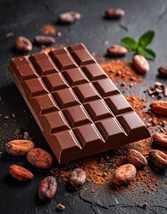 Indulge in rich chocolate with cocoa beans and powder, perfect for desserts, baking, or a sweet treat.