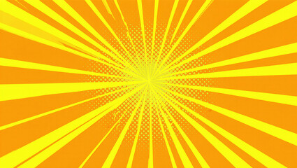 Obraz premium Vibrant yellow and orange sunburst background with rays