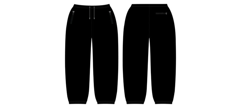 Loose Trouser Sweatpants Mockup Template Vector