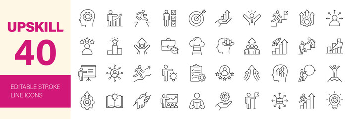 Upskill icon set. Editable line icons. Vector illustration. © Dear Lala