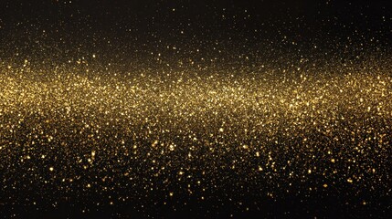 Fototapeta premium A shimmering gradient of gold glitter against a black background, creating a luxurious and festive atmosphere.