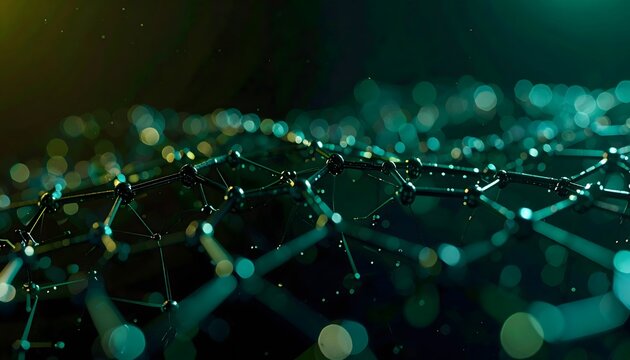 Interconnected Data: Abstract representation of a complex network or data structure, visualized with a series of interconnected nodes and lines. - Powered by Adobe