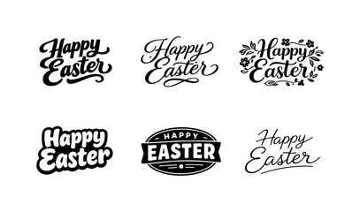 Easter Lettering Variations. Easter. Set lettering. harmonious lettering variations of the same emblematic concept, each with different artistic interpretation