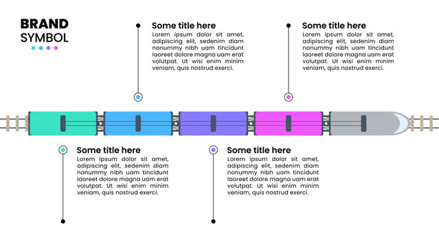 Infographic template. Train with 4 options or steps