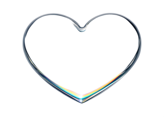 Shiny heart icon isolated on transparent background