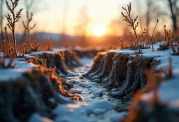 Gradual Thaw of Permanent Frozen Ground Layer Revealing Hidden Treasures Underneath