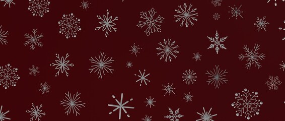 Sophisticated burgundy background with silver snowflake illustration. Ideal for Christmas, winter holidays, inv