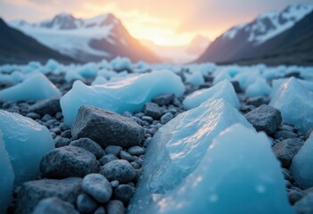 Slow Movement of Rock Glacier Debris Amidst a Majestic Ice Sheet Confluence