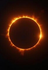 Solar Eclipse Phenomenon Celestial Event Moon Obscuring Sun Glowing Corona Ring