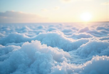 Transitional Granular White Snow to Dense Ice Field Milky Layers Melting Cycle