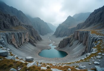 Unique Cirque Amphitheater Glacial Erosion Feature Dramatic Bowl Shape Natural Wonder