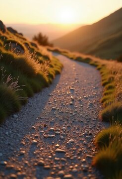 Winding Gravel Path Along Esher Ridge with Remnants of Glacial Deposits