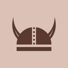 Nordic Viking Icon with Warrior Helmet
