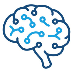 Artificial Intelligence Brain Outline Style