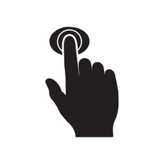Obraz premium Black Click icon silhouette vector flat illustration