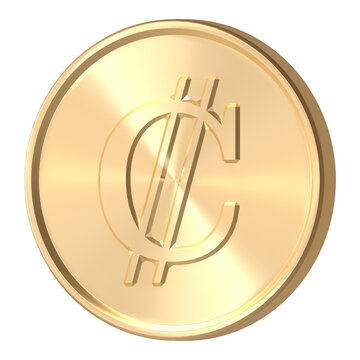 Gold coin with slab serif [Costa Rican Col&oacute;n] symbol