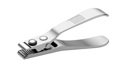 Obraz premium Stainless steel nail clippers clipping tool metal shiny isolated on a transparent background
