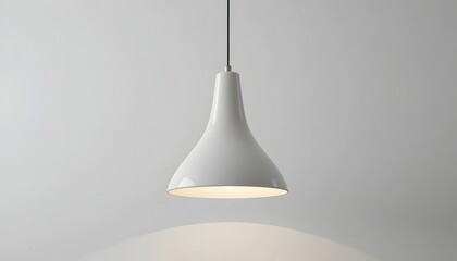 Modern white pendant light lamp with warm glow