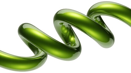 Green spiral on white background