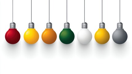 Naklejka premium Colorful light bulbs row of vibrant light bulbs suspended from the ceiling creating a festive and illuminated atmosphere