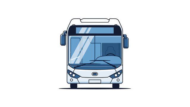 Front view of a modern city bus illustration on a white background