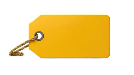 Blank cardboard paper tag with a string tied  for a business sale message or retail price discount label