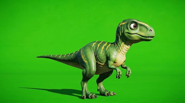 Animated 3D T-Rex Model with Dynamic Movements and Vivid Green Backgrounds