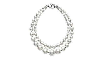 Obraz premium Double Strand Pearl Necklace with Silver Clasp