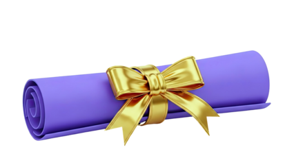 Purple Scroll Tied With Golden Ribbon Bow