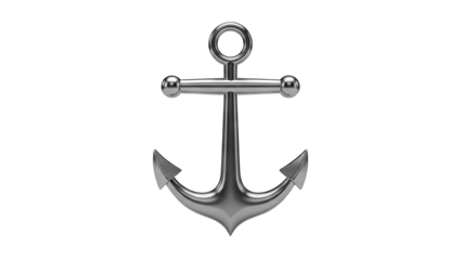 Shiny Metal Anchor on White Background