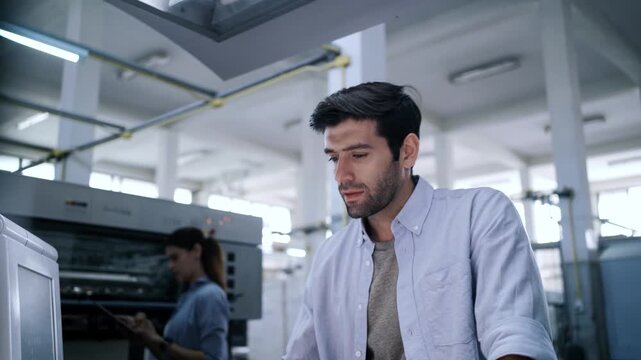 Workers continue to operate under stressful working conditions at the printing plant.