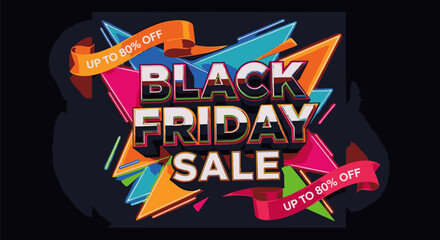 Black Friday Sale Text Graphic Design.