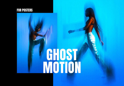 Motion Ghost Poster Photo Effect Mockup