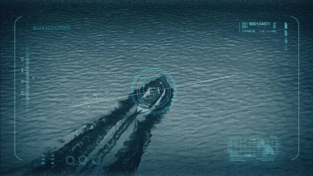 Military Tracks Boat Drone HUD DIsplay