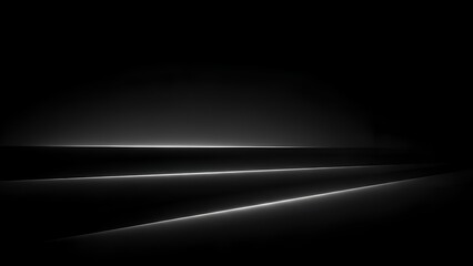 Abstract Black Background with White Light Lines Minimalist Dark Geometric Pattern Modern Design Sleek Monochrome Art Technological Feel Visual Graphic Resource