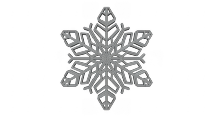 Gray snowflake ornament winter decoration isolated on a transparent background